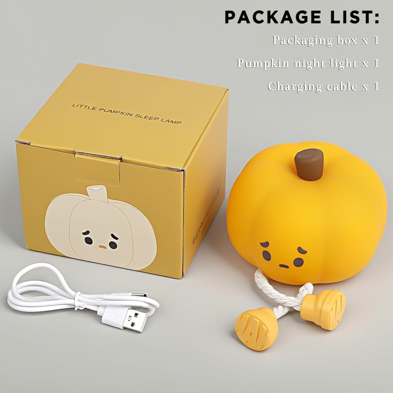 Little Pumpkin Sleep Lamp — Rechargeable Touch Night Light - Image 4
