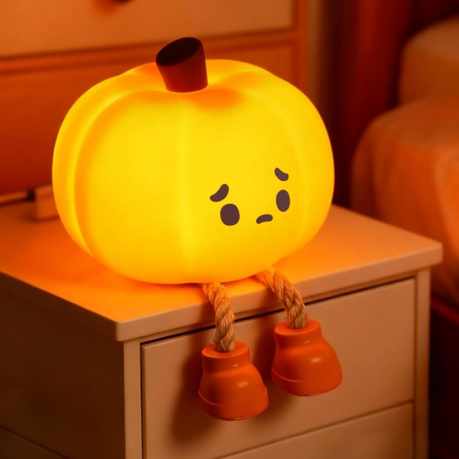 Little Pumpkin Sleep Lamp — Rechargeable Touch Night Light - Image 3