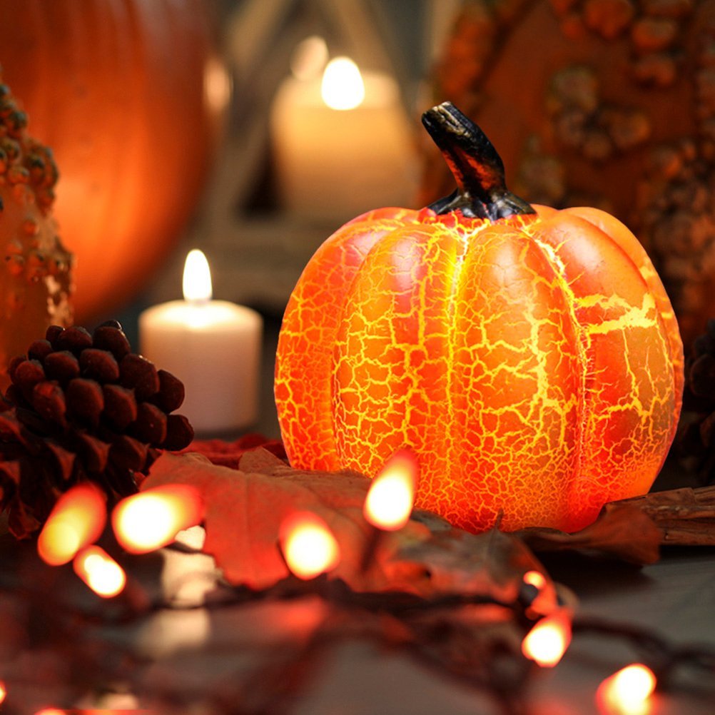 Halloween Resin Pumpkin LED Lantern
