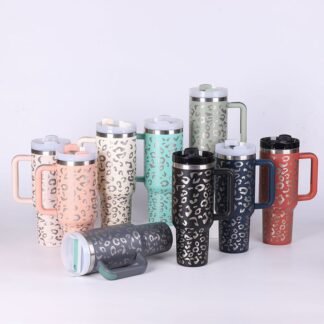 40oz Insulated Tumbler with Handle & Straw — Leak-Proof Travel Cup